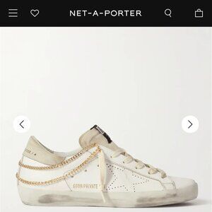 LIKE NEW Golden Goose Superstar Net-A-Porter Gold Chain Private Edition Sneakers